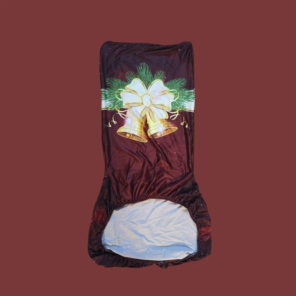 NWT Set Of 4 Festive Red Chair Covers with Gold Bells‎ A67